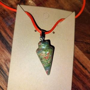 Natural Unakite Jasper Gemstone Necklace Chakra Meditation